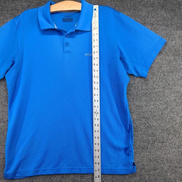 Columbia Omni-Shade Men's Polo Shirt Blue XL Short Sleeve Sun Protection - Picture 12 of 14